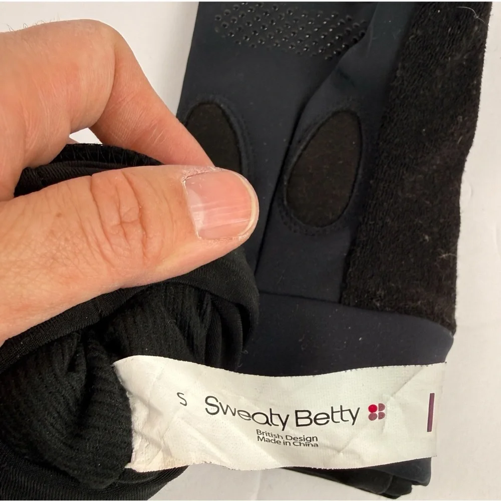 SWEATY BETTY Women's Black Lightweight Running Gloves Size, size Small